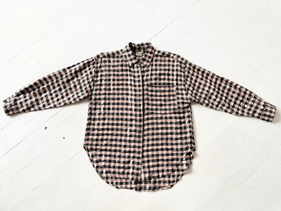 1980s Metallic Plaid Shirt - image 2