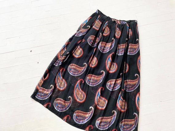 1980s Lamé Paisley Skirt - image 7