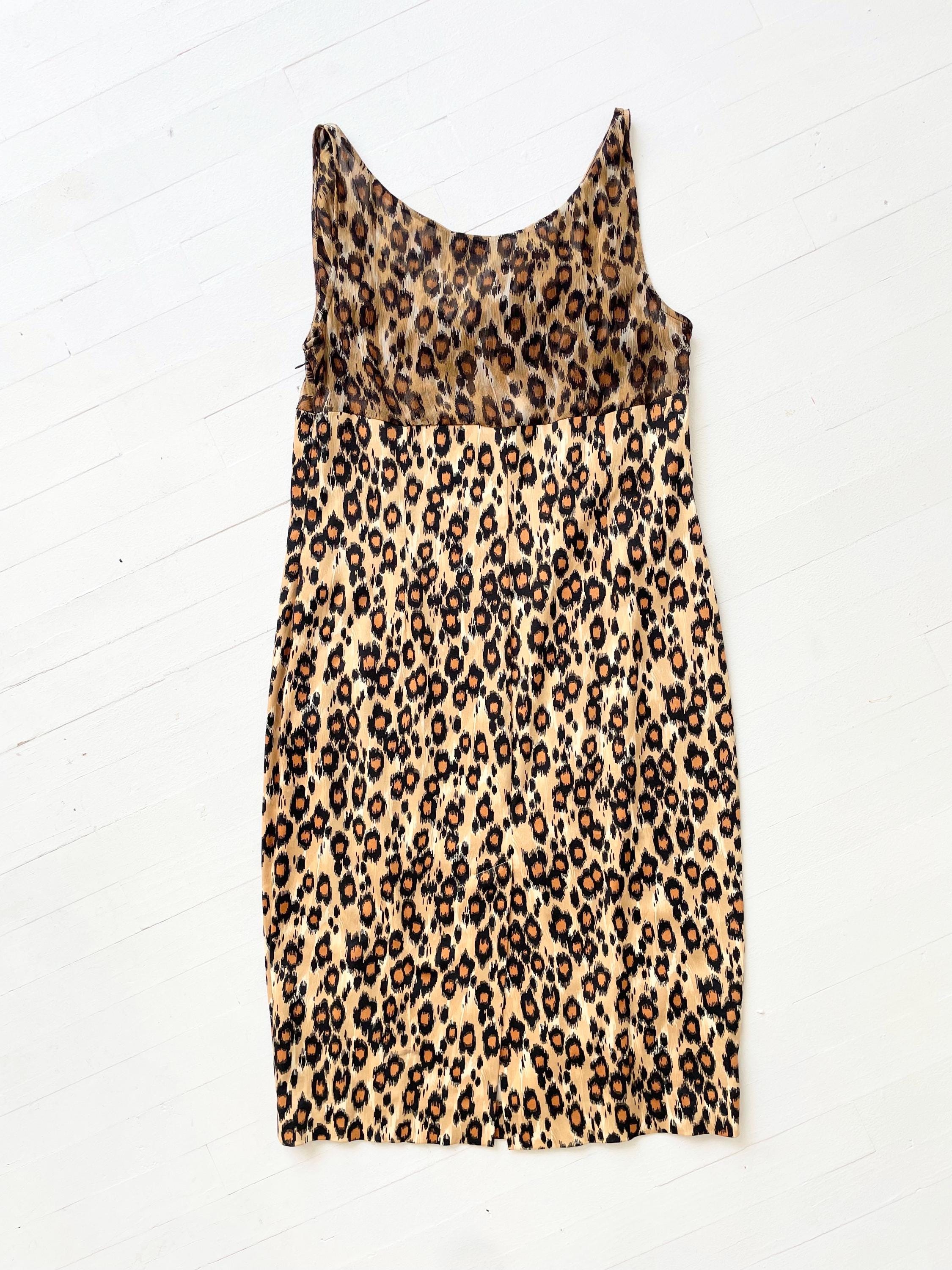 ワンピース Moschino FW24 DRESS WITH ANIMAL PATTERN (04285550 1888) 1990s Moschino Leopard Print Silk + Cotton Dress - Etsy