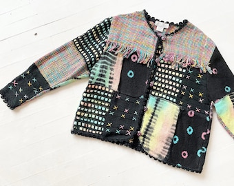 1990s Mixed Print Cotton + Silk Cardigan