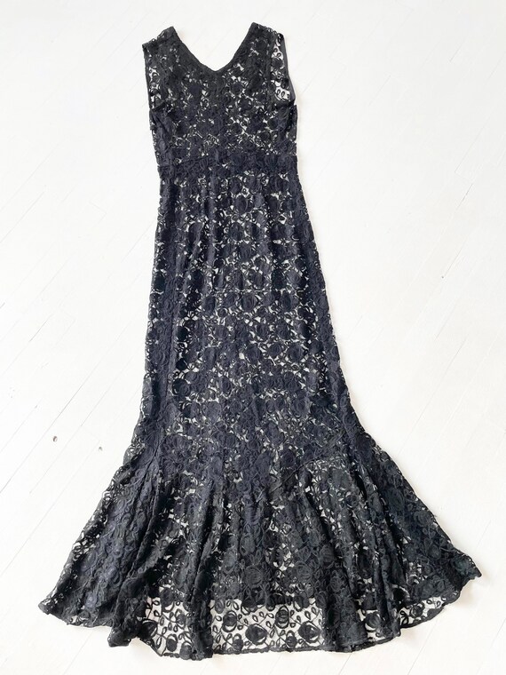 1930s Black Lace Dress - image 5