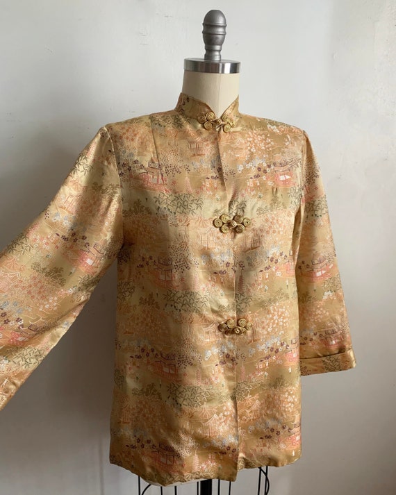 1960s Gold Brocade Chinoiserie Jacket