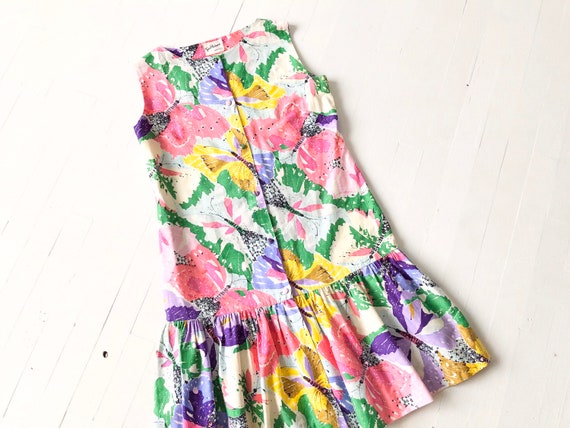 1960s Butterfly Print Shift Dress - image 1