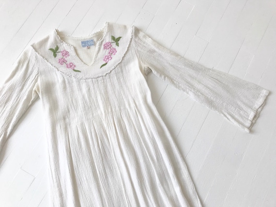 1970s Indian Cotton Gauze Dress