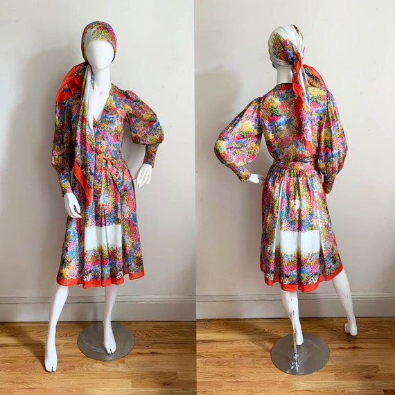 Vintage Pauline Trigère Viole Floral Set