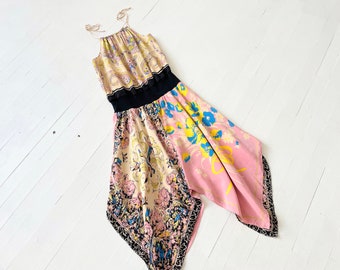 Y2K Betsey Johnson Silk Handkerchief Dress