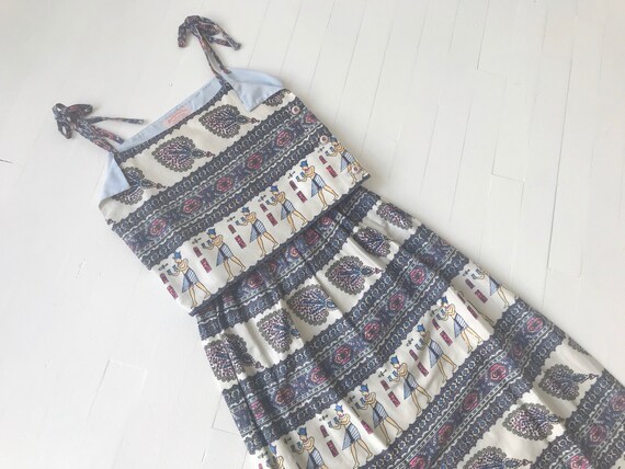 1960s Ancient Egyptian Print Two Piece Set - image 1