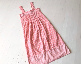 1980s Ramona Rull Pink Printed Cotton Dress