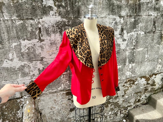 1990s does 1940s Red Leopard Jacket - image 4
