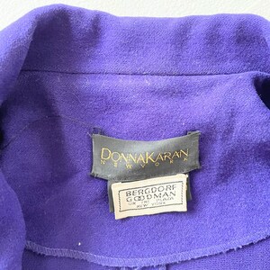 1990s Donna Karen Royal Purple Wool Cashmere Jacket image 6