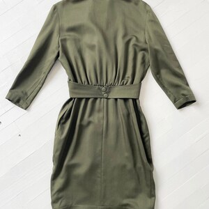1980s Thierry Mugler Olive Green Double Breasted Dress image 5