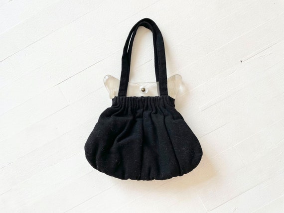 1940s Black Bag with Lucite Frame - image 1