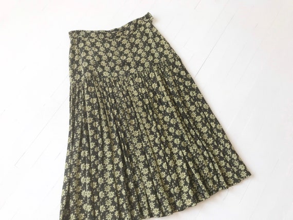 1990s Escada Rayon Floral Skirt