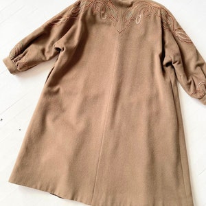 1980s Embroidered Brown Wool Coat image 5