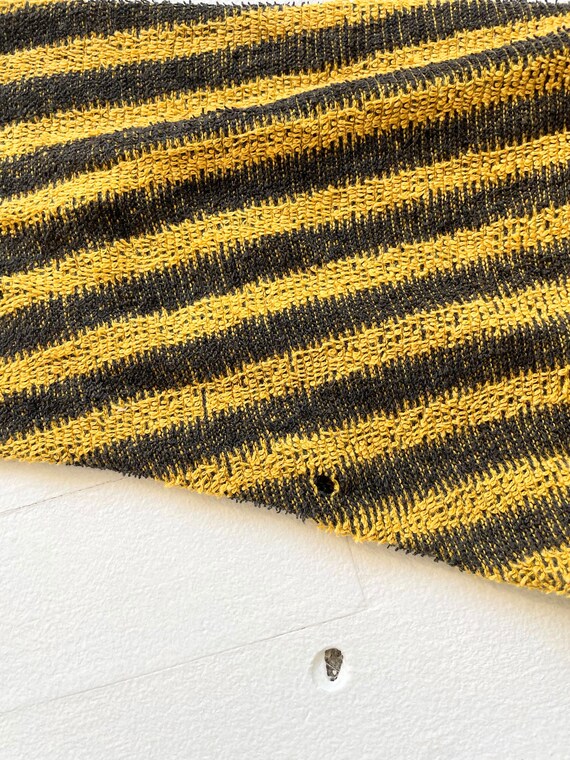 1970s Black + Yellow Striped Terrycloth Sweatshirt - image 5