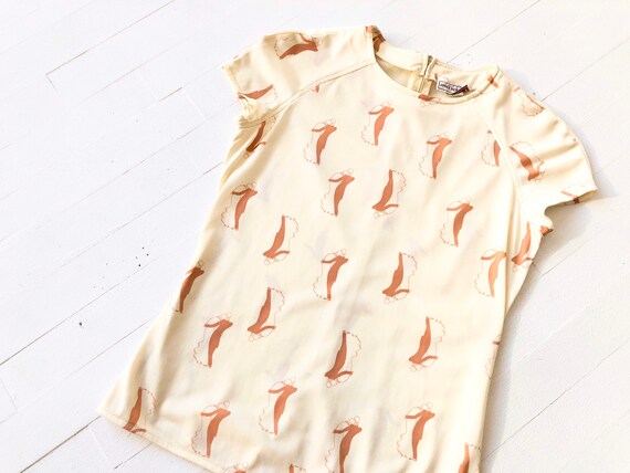 1970s Deco Print Top