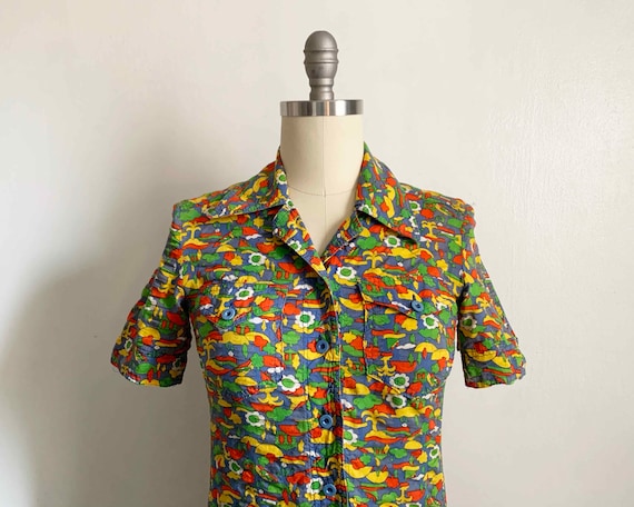 Vintage Cotton Printed Top - image 2