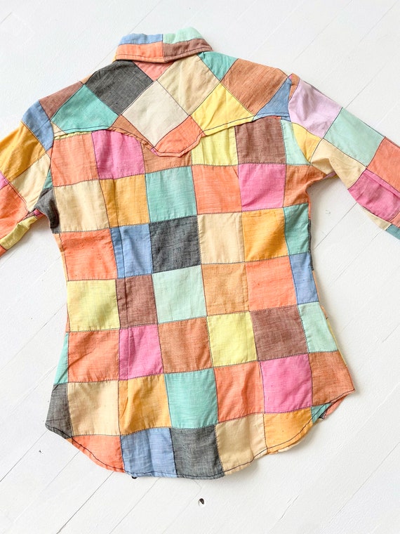 1970s Patchwork Dagger Collar Shirt - image 5