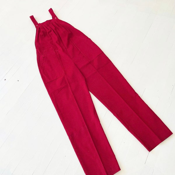 Vintage bordeauxrode corduroy overall