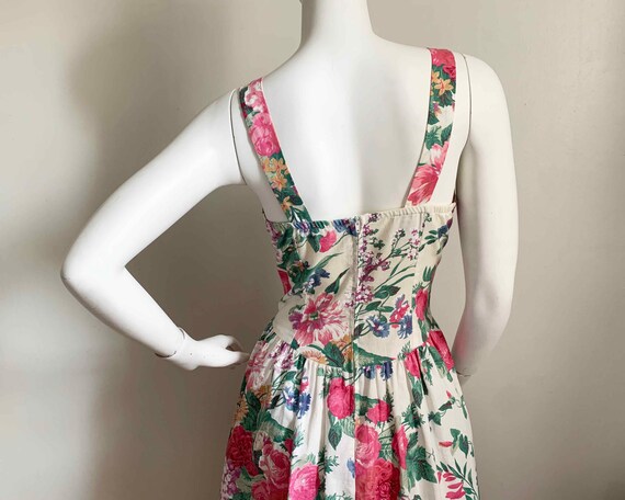 1980s Floral Sun Dress - image 4