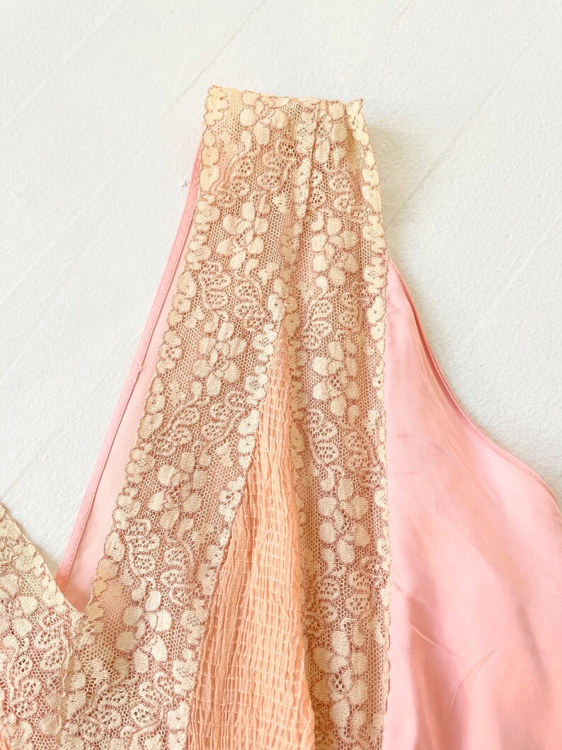 Vintage Pink Rayon Lace Bias Cut Slip Dress image 5