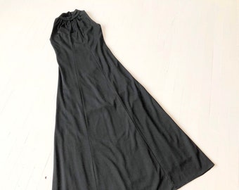 1970s Black Keyhole Dress