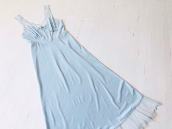 1940s Ice Blue Rayon Slip