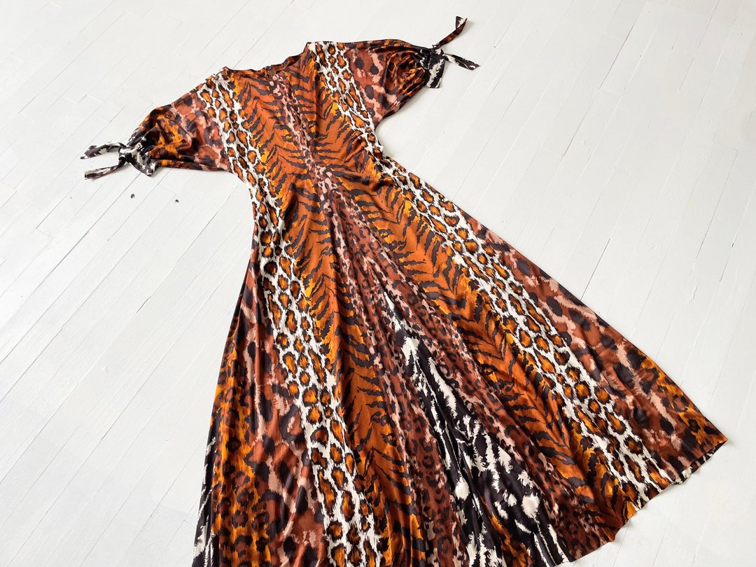 Vintage Mixed Animal Print Dress Etsy