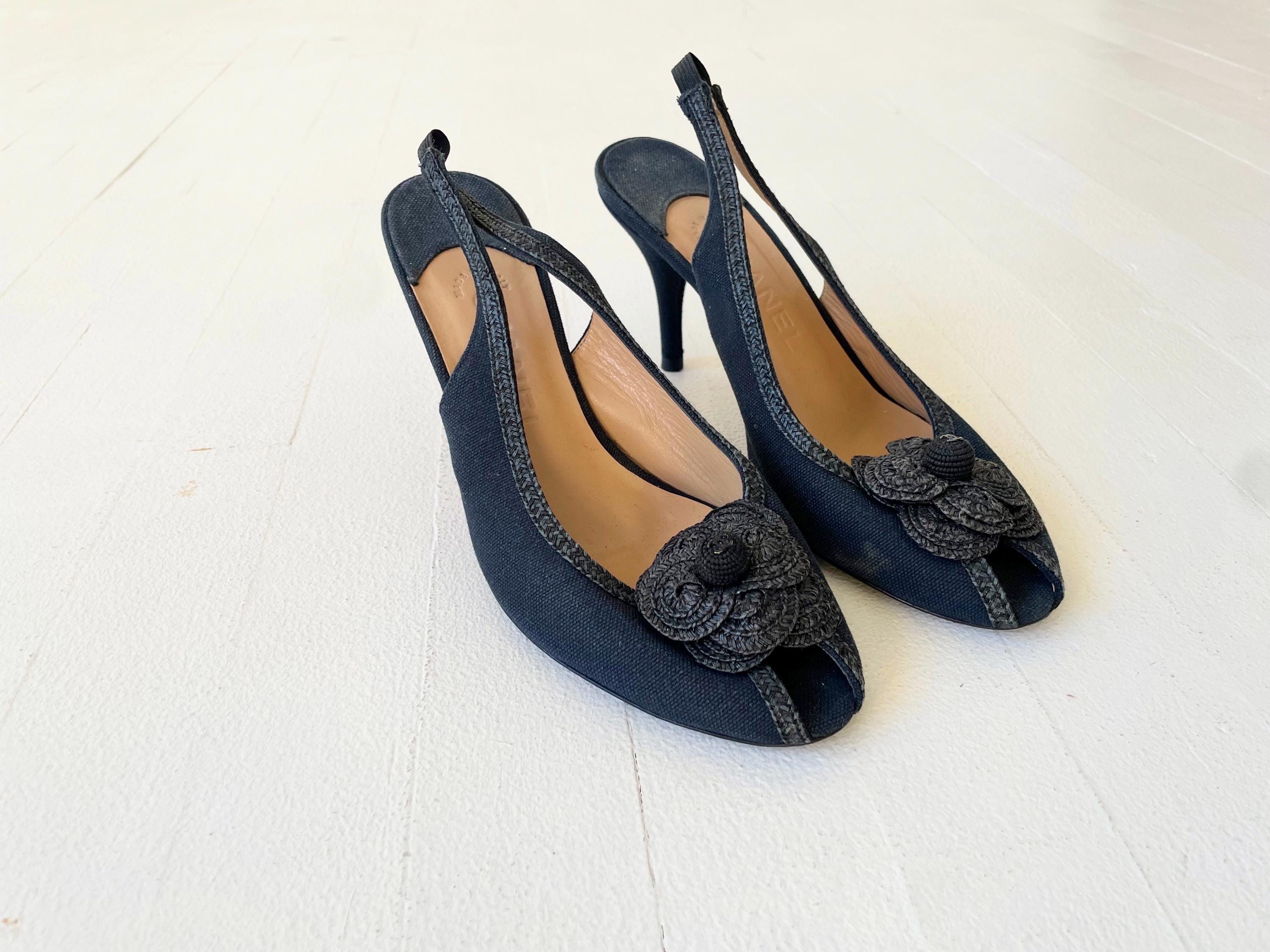 CHANEL ブラック ハイヒール オープントゥ CHANEL（シャネル） オープントゥパンプス ブラック 黒 サイズ表記35 1