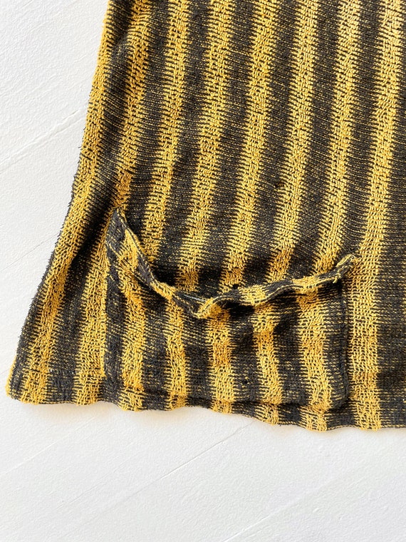 1970s Black + Yellow Striped Terrycloth Sweatshirt - image 4