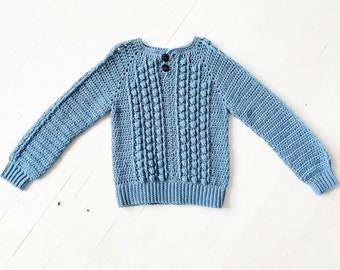 1970s does 1930s Cornflower Blue Crochet Sweater