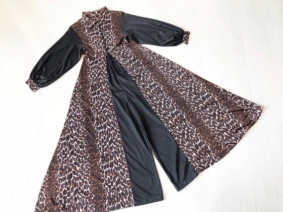 1970s Leopard Print Palazzo Jumpsuit
