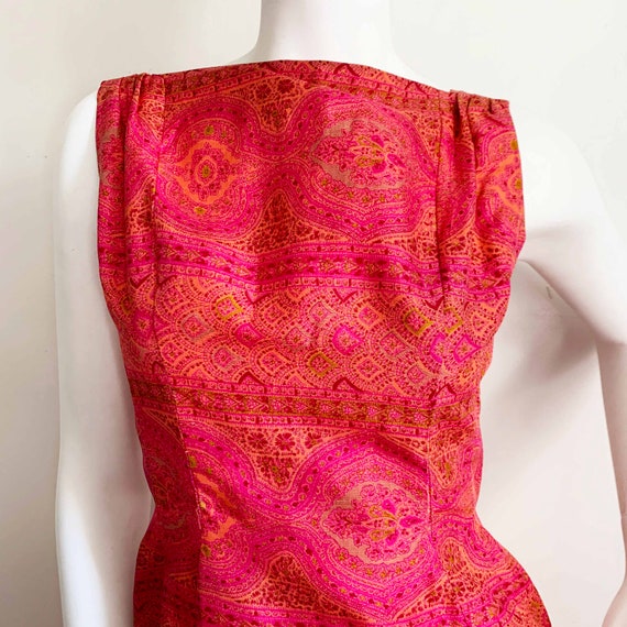 Early 1960s Paisley Silk Suzy Perette Dress