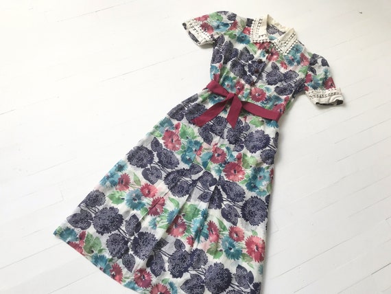 1930s Floral Print Dress