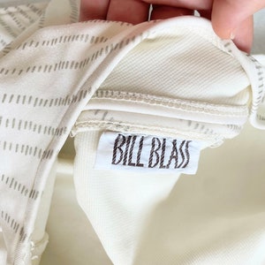 1980s Bill Blass White Striped High Cut Swimsuit with Ultra Low Neckline and Back image 6