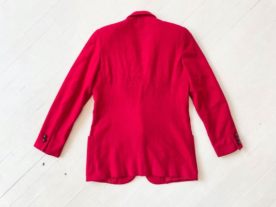 1970s Anne Klein Cherry Red Wool Blazer - image 5