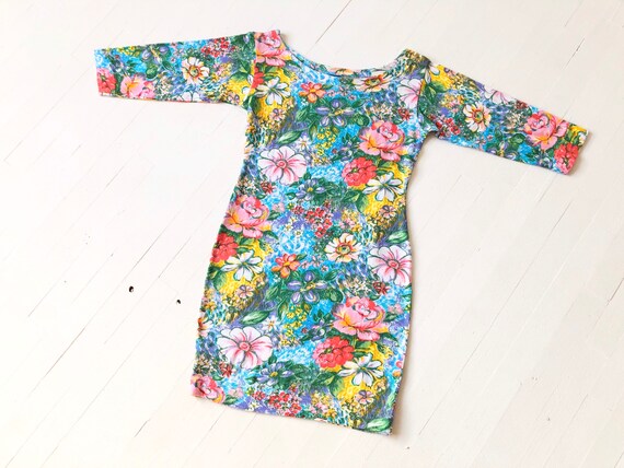 1980s Kenzo Floral Knit Minidress