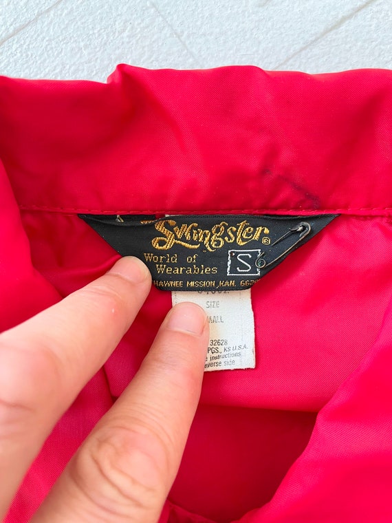 Vintage Red Nylon “Gail” Bomber Jacket - image 6