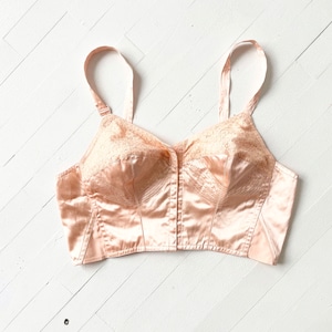 1950s Pink Satin + Lace Bustier