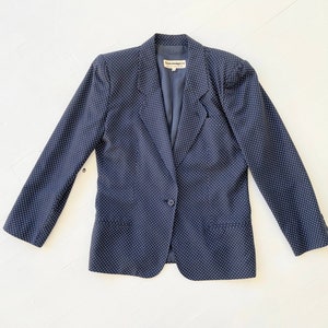 1980s Giorgio Armani Navy Dotted Blazer