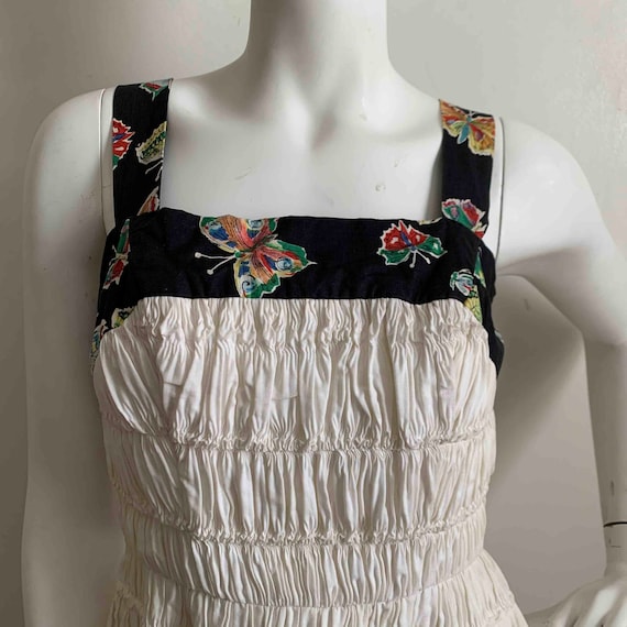 1950s Pleated Butterfly Dress - image 4