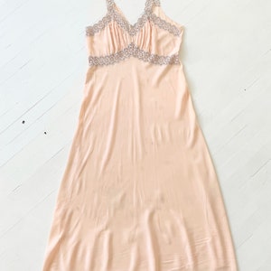 1940s Pink Rayon Slip Dress with Eyelet Trim image 3