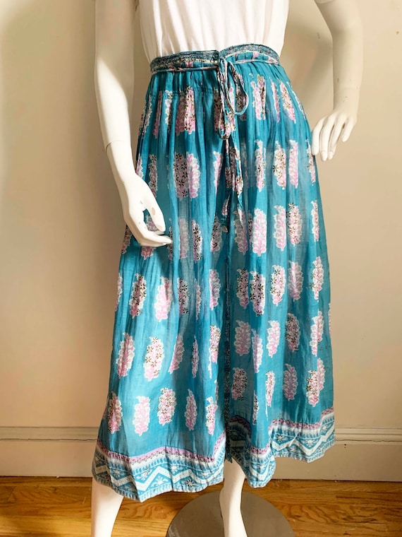 1970s Starina Indian Cotton Gauze Skirt