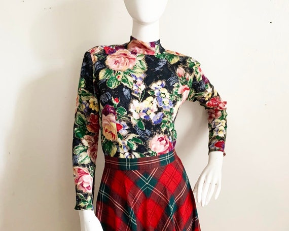 1980s KOOS van den Akker Floral Silk Blouse