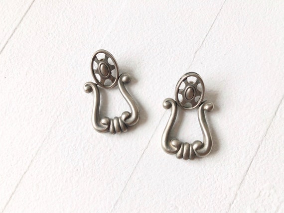 1980s Givenchy Silver Doorknocker Earrings