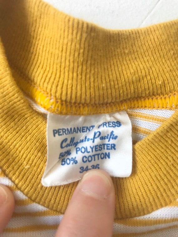 1970s Yellow Striped Mill Valley Tee - image 6