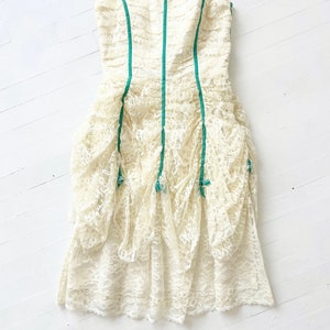 Vintage Betsey Johnson Ruched Lace Strapless Dress image 3