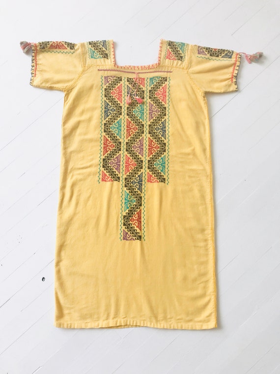 Vintage Embroidered Yellow Dress - image 3