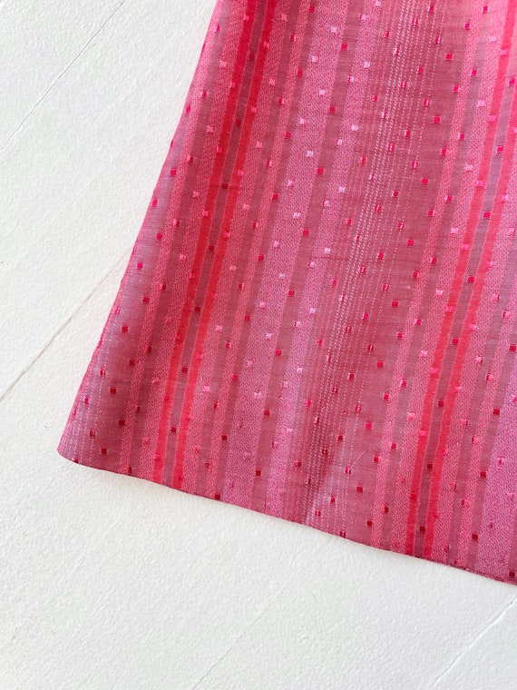 1980s Belle France Pink Striped Satin Prairie Dre… - image 4