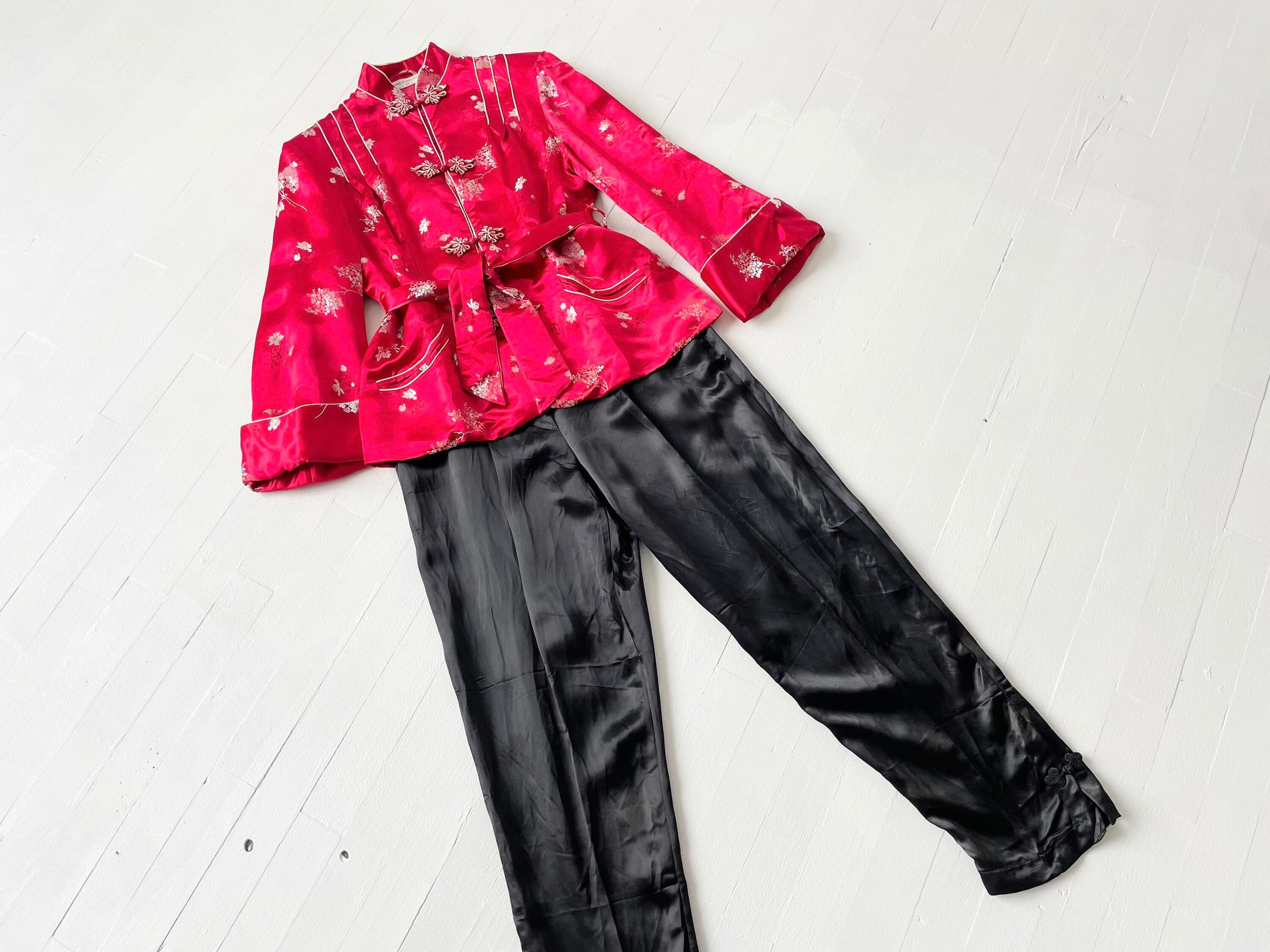 Oriental satin pyjamas sale